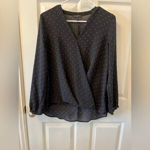 Banana Republic Black Polka Dot Women's Blouse, Size Small